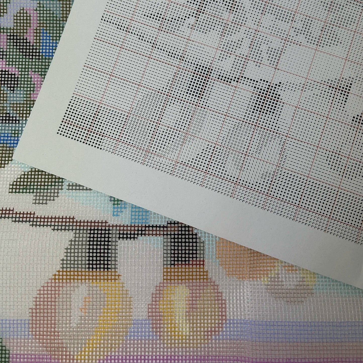 Evening Light Tapestry Kit pre printed canvas and black and white plan