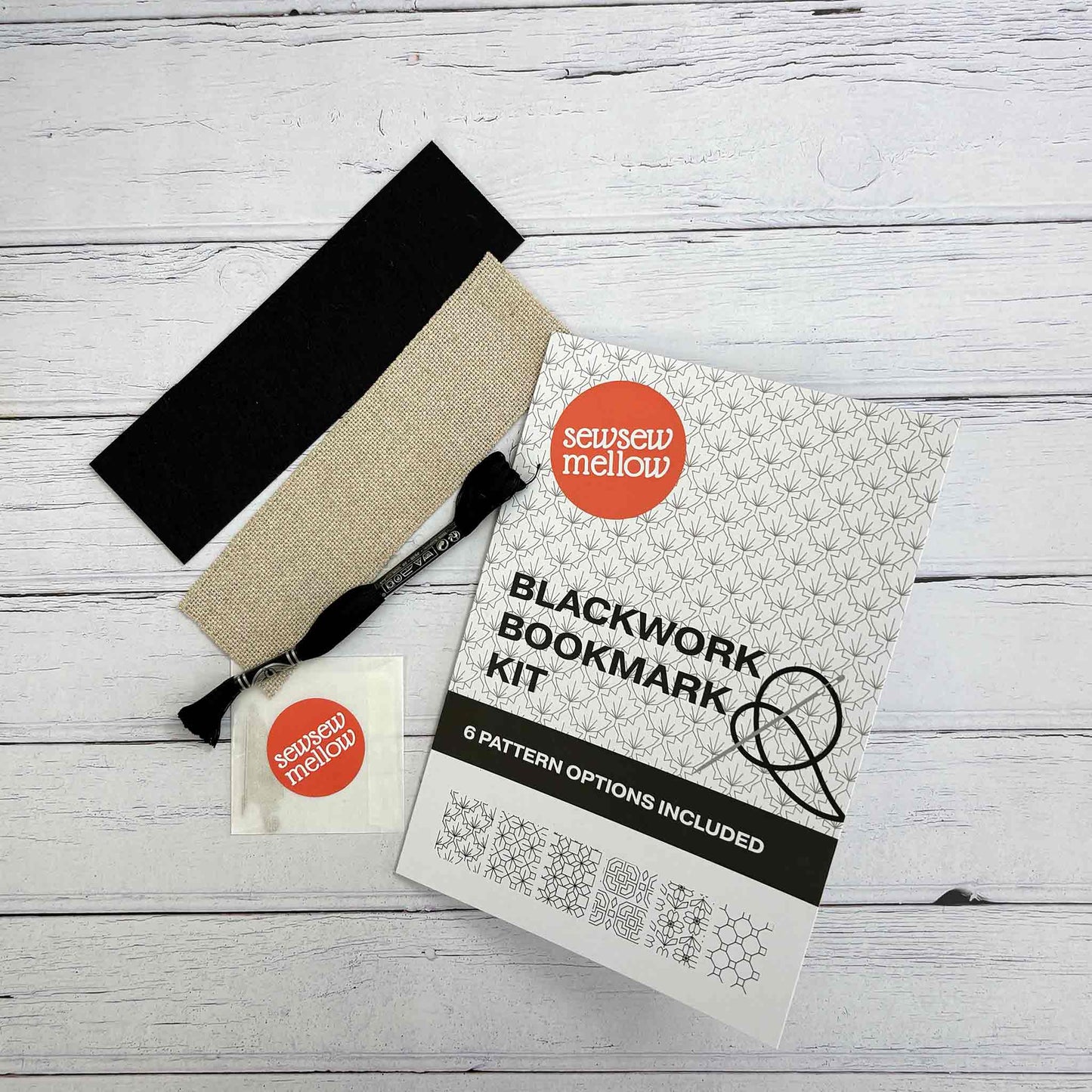 Blackwork Bookmark Kit Contents