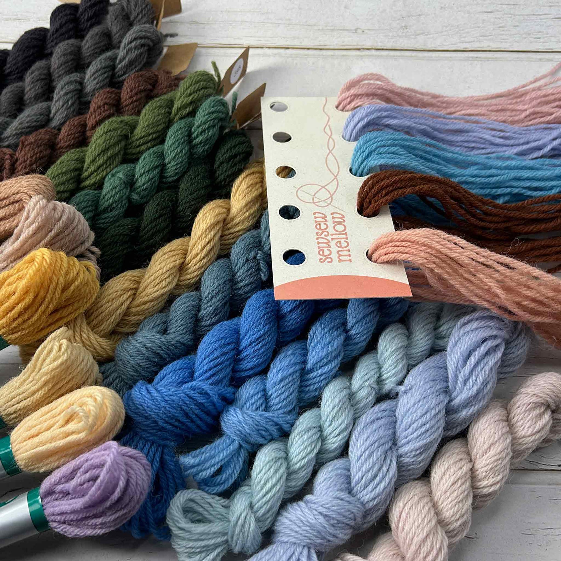 Evening Light Tapestry Needlepoint Kit Yarn Collection by Sew Sew Mellow