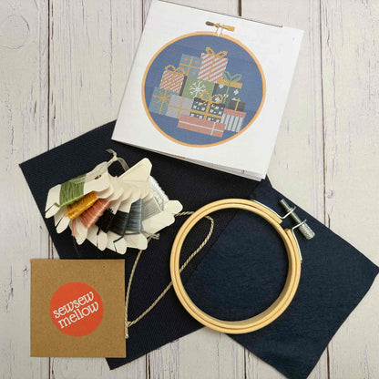 Festive Gifts Needlepoint Kit Contents