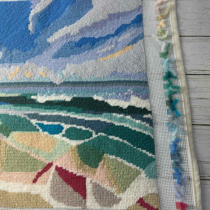 Quiet Shores Tapestry Kit Completed Partial Shot by Sew Sew Mellow
