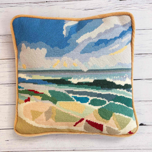 Quiet Shores Tapestry Needlepoint Kit finished as a 30cm x 30cm cushion