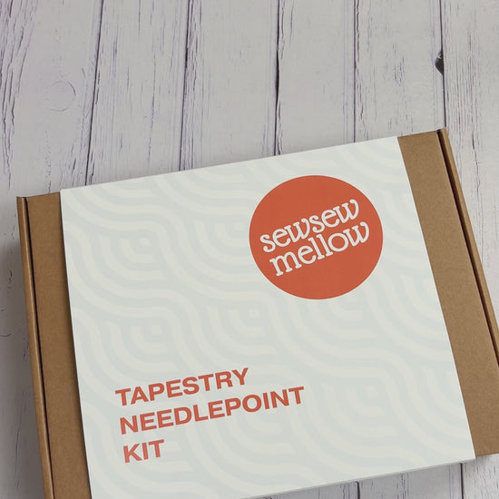 Video showing unboxing of Dazzle Tapestry Needlepoint Kit 